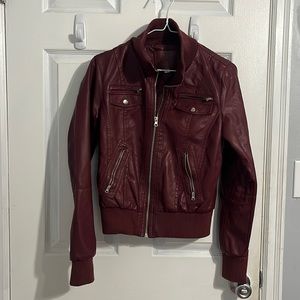 Faux leather bomber Jacket